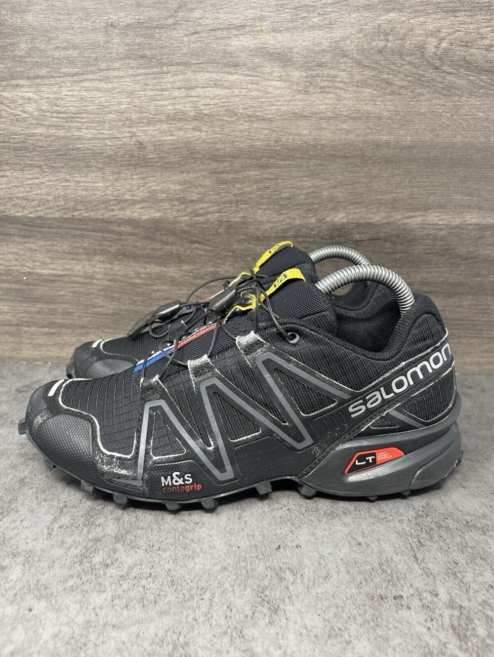 Salomon Speedcross Black Grey Size 7 Mens Contagrip Trail Running Hiking Shoes